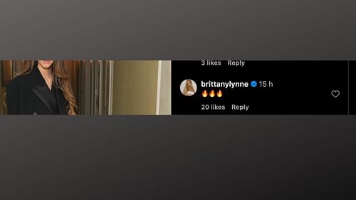 Brittany Mahomes' comment on Saquon Barkley's fiancée Anna's IG post (image credit: instagram/annacongdon)