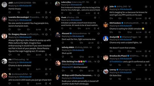 Fan reactions [Screenshot courtesy: @AnkalaevM on X]