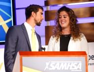 Phelps and Schmitt on National Children's Mental Health Awareness Day (Image Source: Getty)