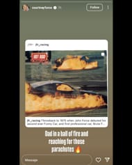 Screenshot of Courtney Force's Instagram story @courtneyforce