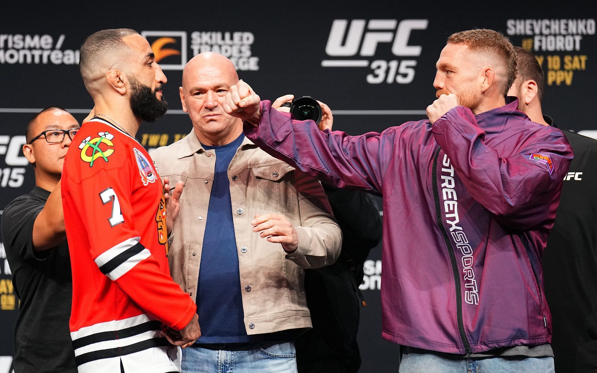 Belal Muhammad and Jack Della Maddalena square off ahead of UFC 315. [Image courtesy: Getty]