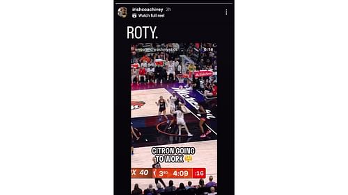 Notre Dame coach Niele Ivey shared a video of Sonia Citron's highlights against the Phoenix Mercury. Source: Instagram/@irishcoachivey
