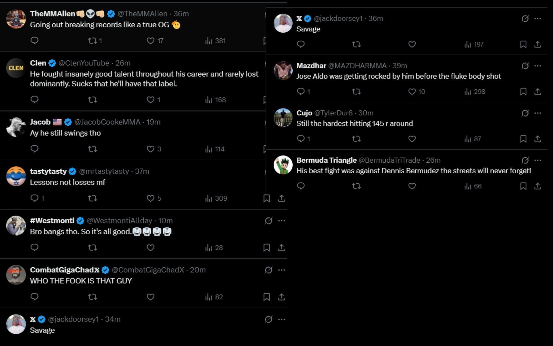 Fans react to Jeremy Stephens&#039; loss at UFC Des Moines. [Screenshots courtesy: @Home_of_Fight on X]
