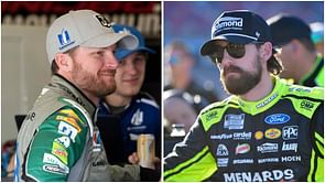 Dale Earnhardt Jr. was unhappy with Ryan Blaney not chugging his beer when showed at the big screen during WWE event