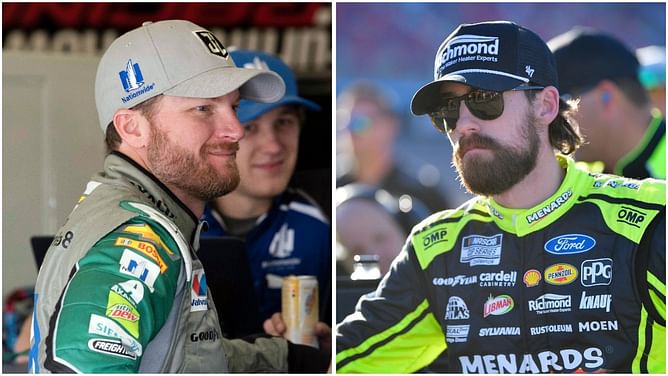 Dale Earnhardt Jr. was unhappy with Ryan Blaney not chugging his beer when showed at the big screen during WWE event