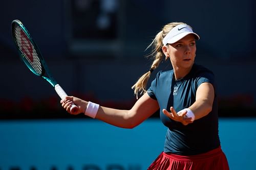 Boulter in action at the Mutua Madrid Open - Day Four - Source: Getty