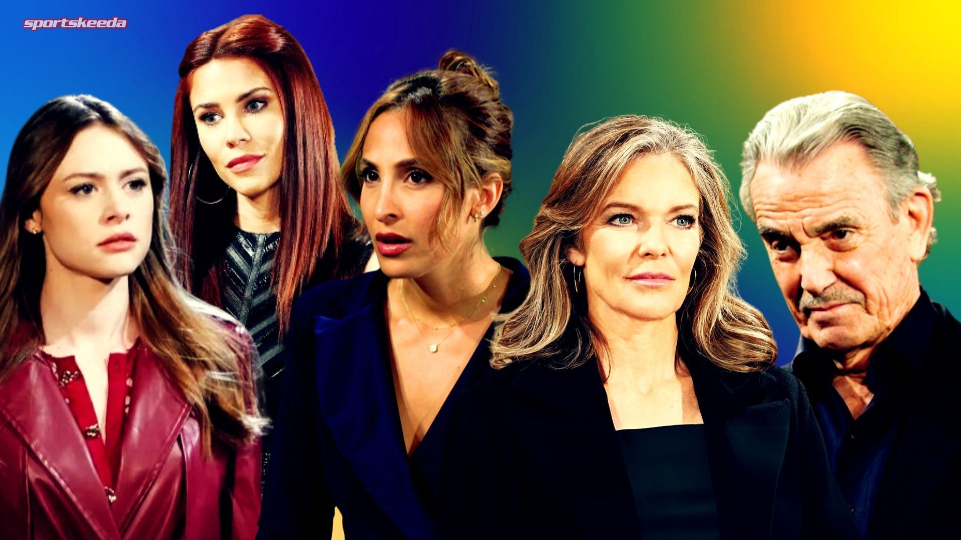 Claire, Sally, Lily, Diane and Victor on The Young and the Restless (Custom edit by Sportskeeda, Original Image [CBS])