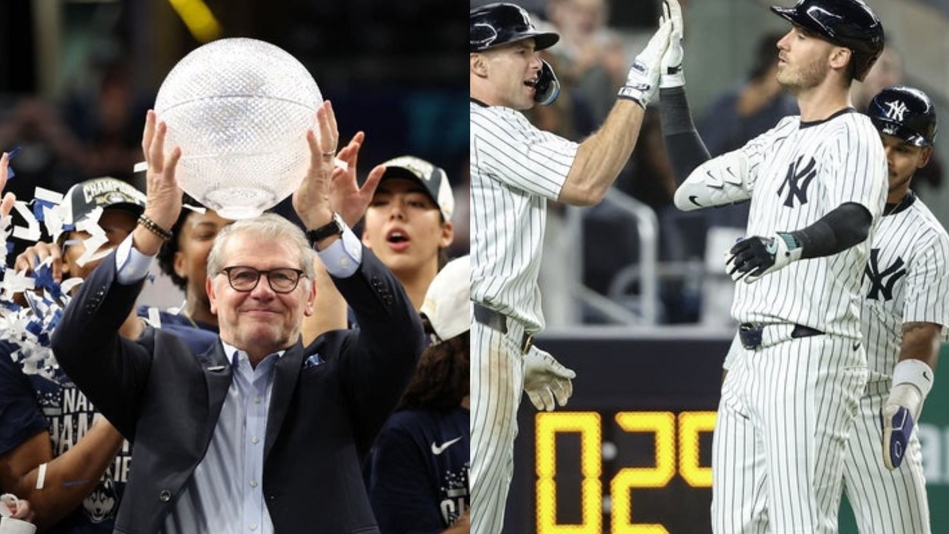UConn coach Geno Auriemma and the New York Yankees