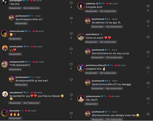 Reactions to Jace Howard transferring to Fordham. - Source: Instagram/@jacehoward