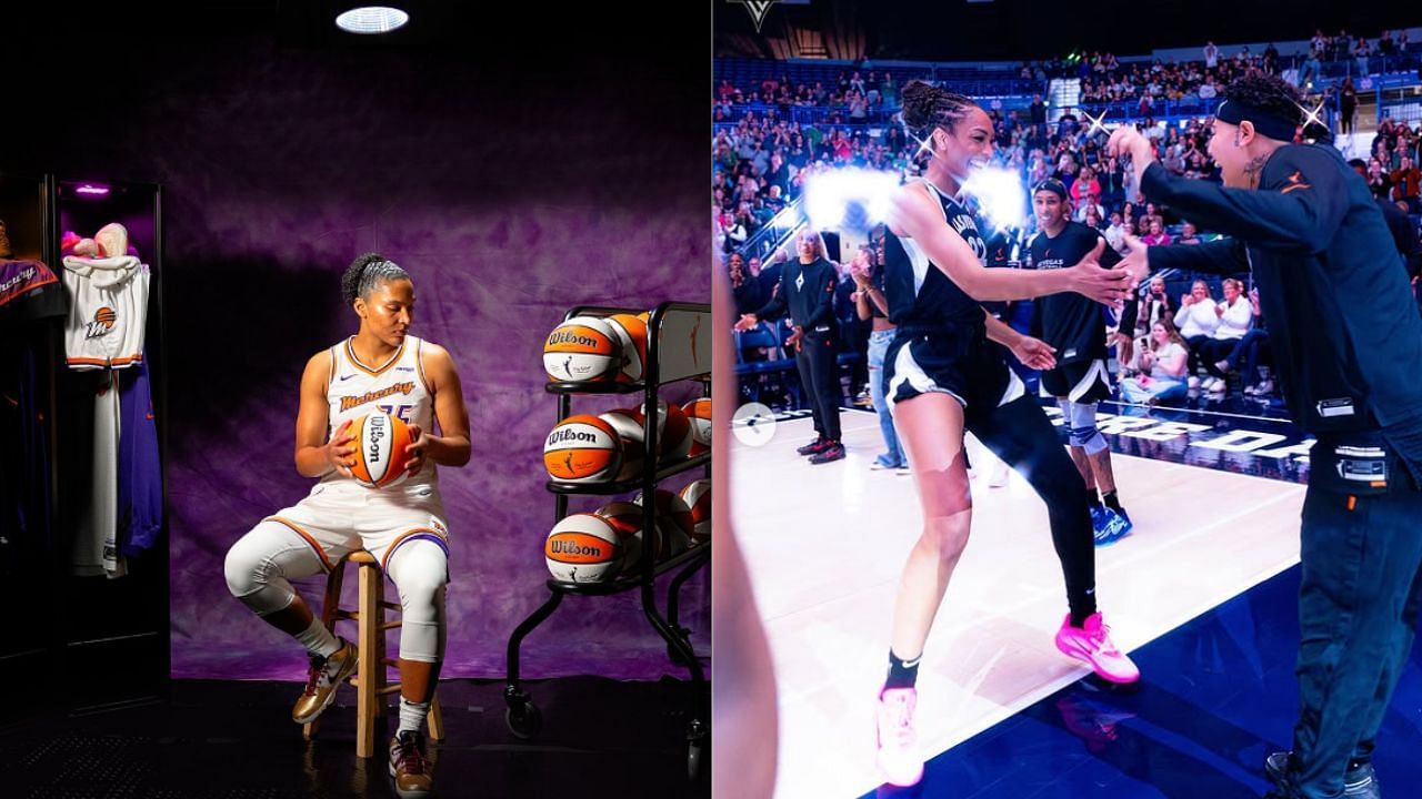 Phoenix Mercury vs Las Vegas Aces preseason predicted starting lineups, depth charts and more for Tuesday. [photo: @phoenixmercury/IG @lvaces/IG]