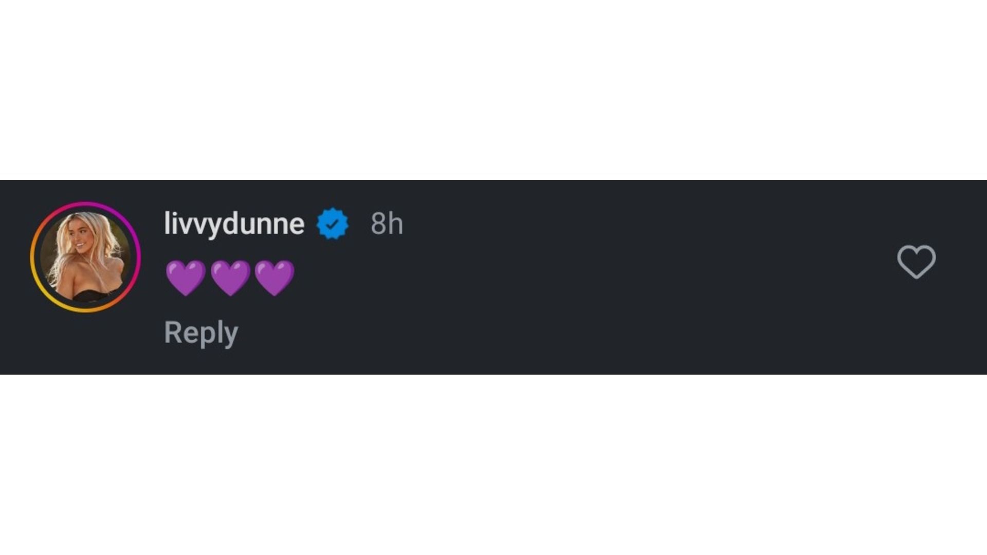 Screenshot of Dune&#039;s reaction on LSU Gymnastics&#039; post (Image via: LSU Gymnastics&#039; Instagram handle)