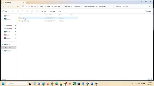 Tainted Grail: The Fall of Avalon Save location (Image via Windows)