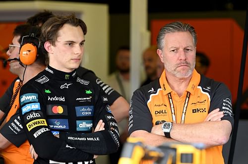 Oscar Piastri with Zak Brown at F1 Grand Prix Of Australia - Practice - Source: Getty