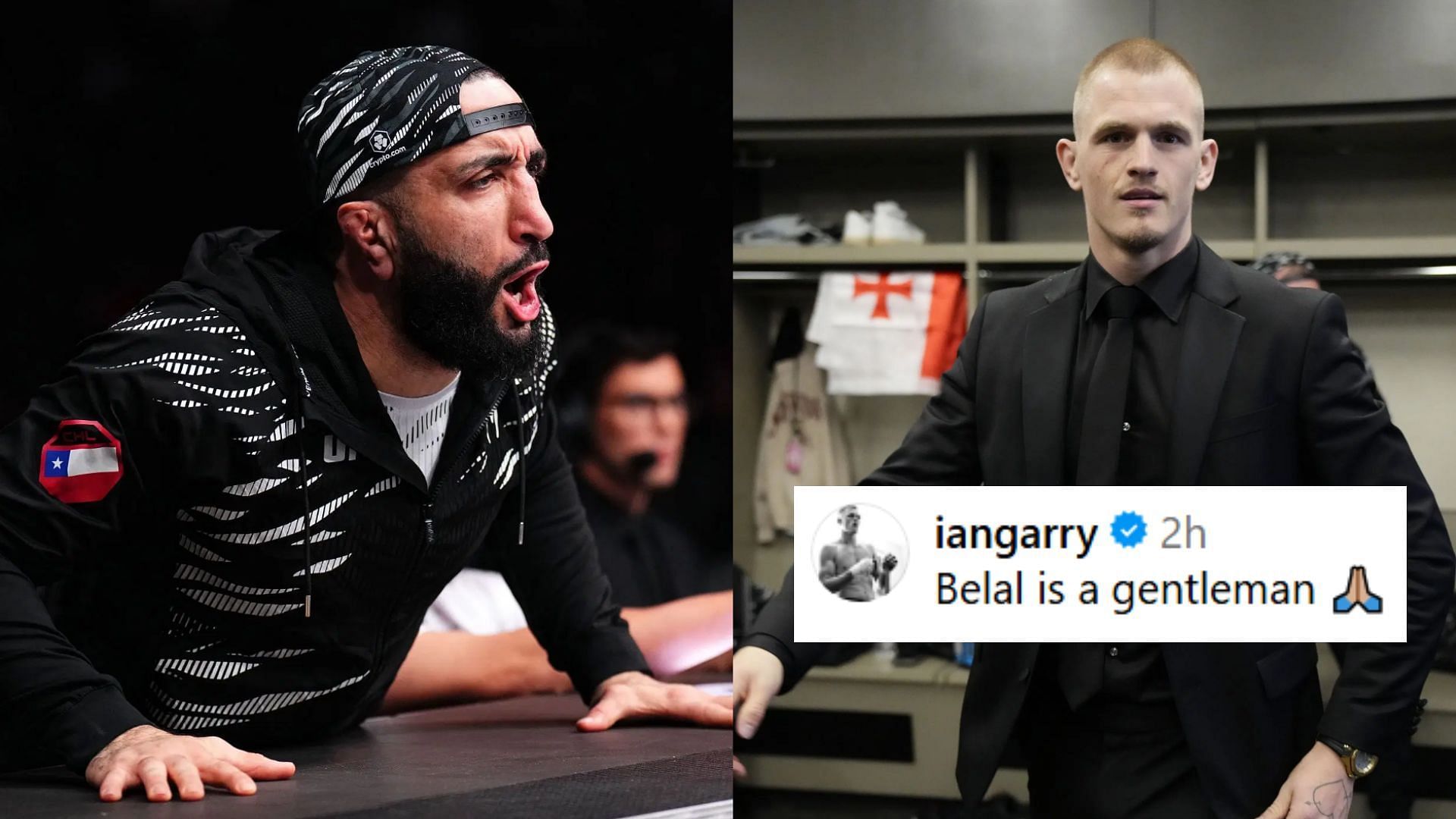 Belal Muhammad (left) shared a wholesome moment with Ian Garry