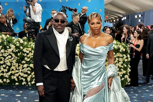 Edward Enninful (left) and Serena Williams (right) at the 2025 Met Gala (Source: Getty)