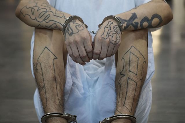 Gang members at the Terrorism Confinement Center (Cecot) in El Salvador - Source: Getty