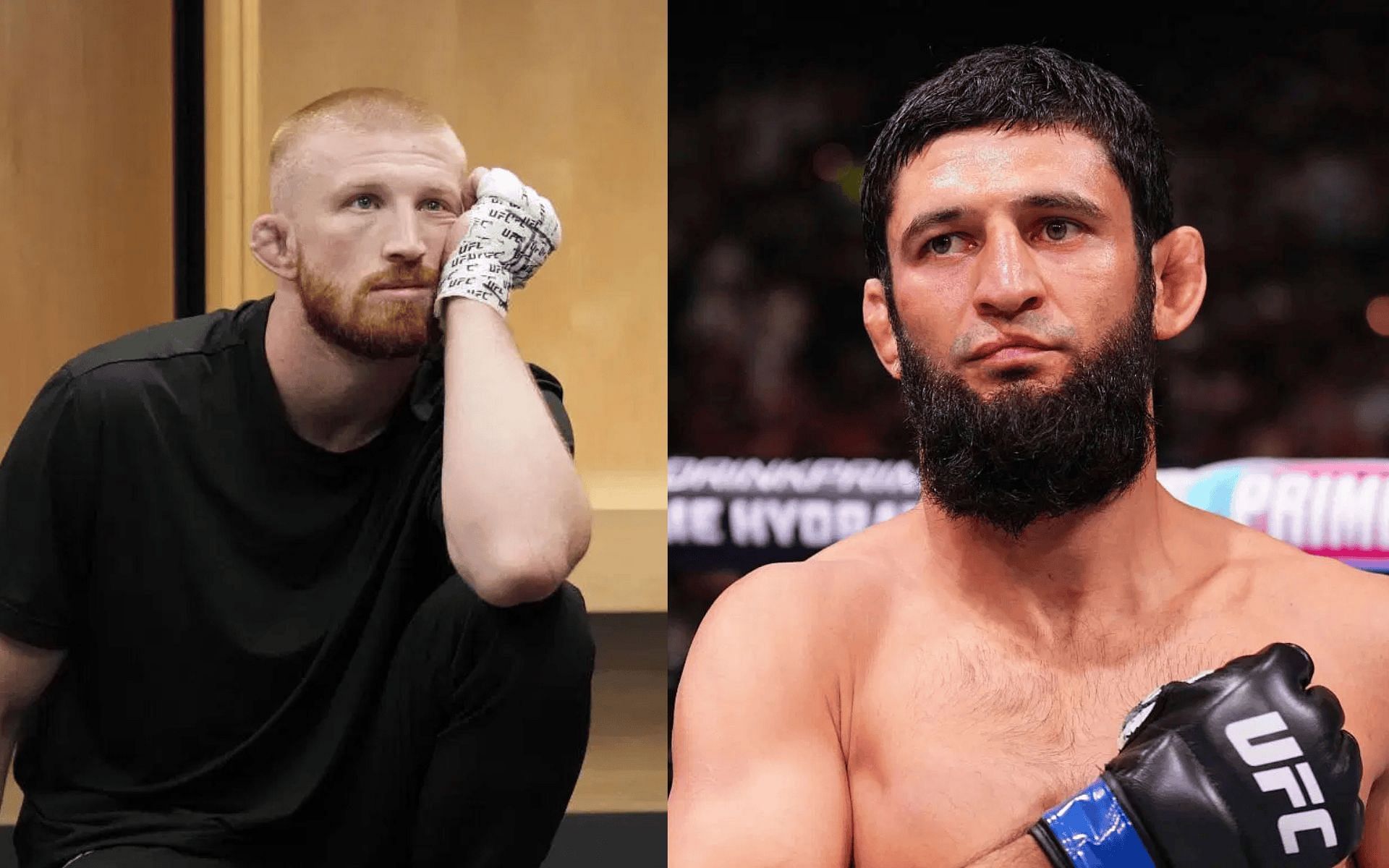 Bo Nickal (left) receives criticism after UFC Des Moines for comparing himself with Khamzat Chimaev (right). [Images courtesy: Getty]