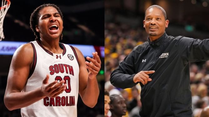 IN PIC: South Carolina HC Lamont Paris links up with star forward Collin Murray-Boyles amid NBA draft combine