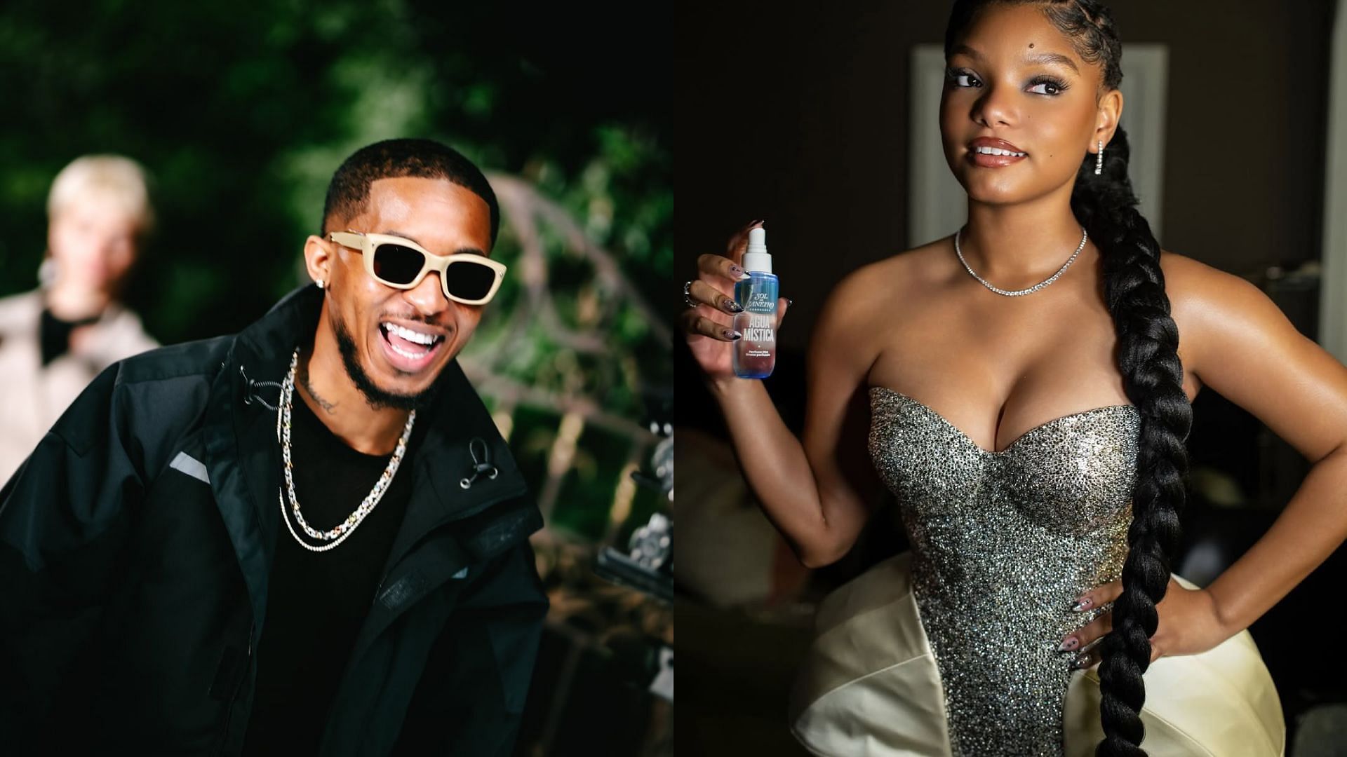 Rapper DDG is facing allegations of abuse from former partner and actress Halle Bailey (Image via ddg and hallebailey/Instagram)