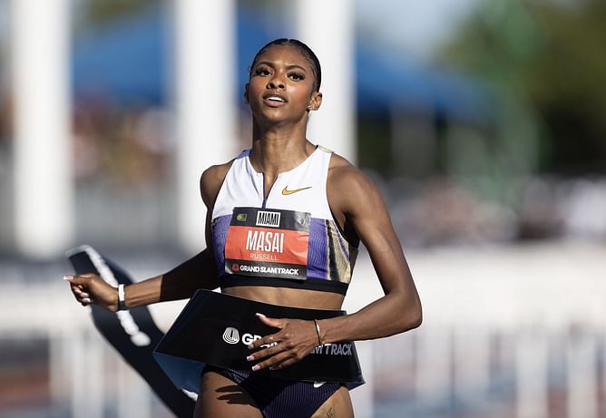 Olympic gold medalist Masai Russell shares heartbreaking update about her next appearance and possible clash with Sydney McLaughlin-Levrone