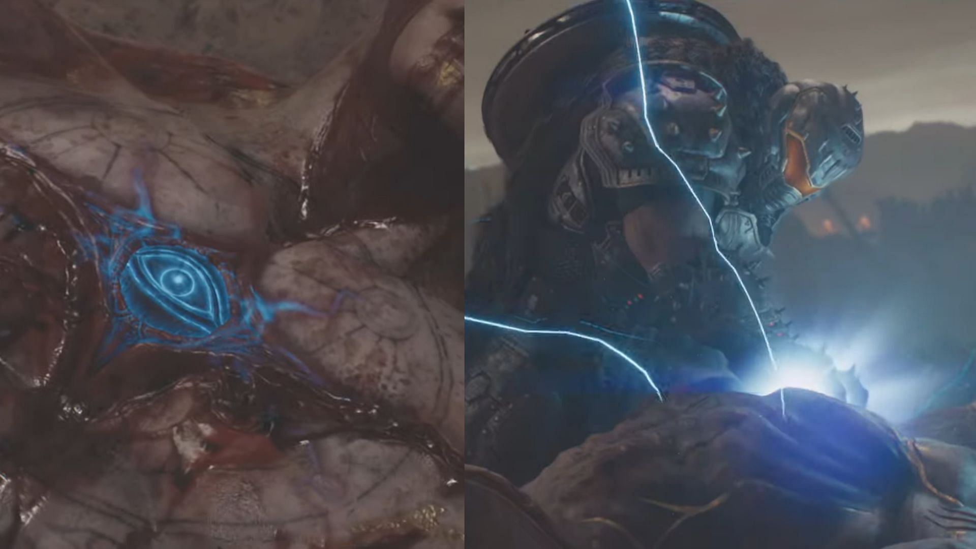 Slayer taking out Ahzrak&#039;s demonic power in the Final Battle of Doom, The Dark Ages (Image via Sportskeeda Gaming/Bethesda Softworks)