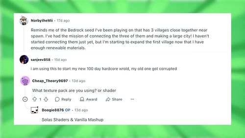 Redditors react to the village find (Image via Reddit)