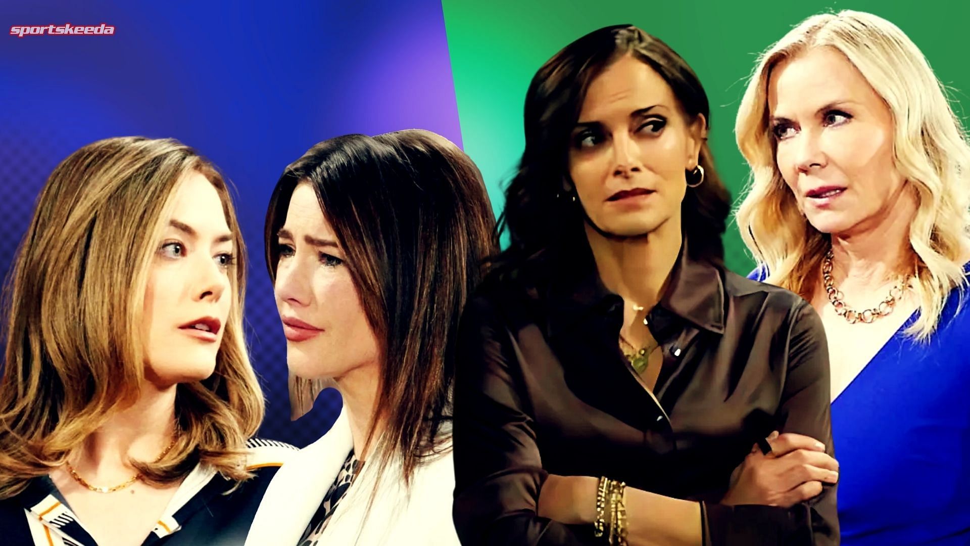 Hope, Steffy, Taylor and Brooke on The Bold and the Beautiful (Custom edit by Sportskeeda, Original Image [CBS])