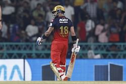 Virat Kohli's fighting 30-ball 54 ends tamely as he mistimes a big hit off Avesh Khan in LSG vs RCB IPL 2025 match
