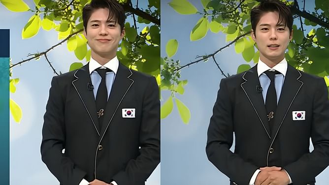 "Never fail to surprise” — Fans react as Park Bo-gum shows up as weather forecaster on JTBC's ‘Newsroom’ in Team Korea’s uniform