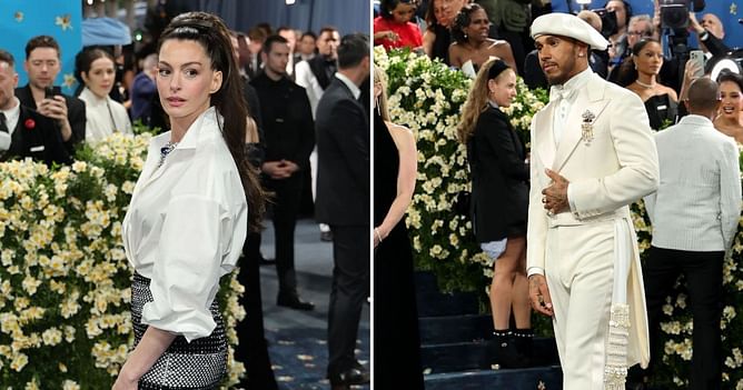 WATCH: Anne Hathaway blushes after confessing she was ‘looking forward’ to meeting Lewis Hamilton at Met Gala