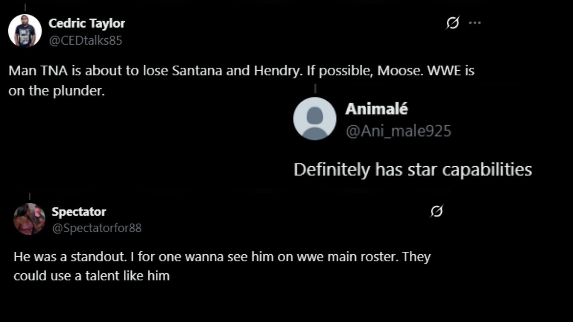 Fans believe that World Wrestling Entertainment will sign Santana. (Images via WrestlePurists&#039; X)