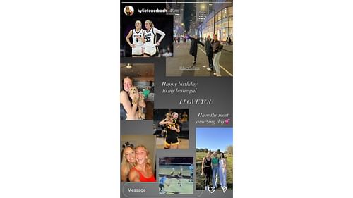 Kylie Feuerbach created a wholesome collage for her friend Lucy Olsen on her 22nd birthday, sharing it on her Instagram story. Source: Instagram/@kyliefeuerbach
