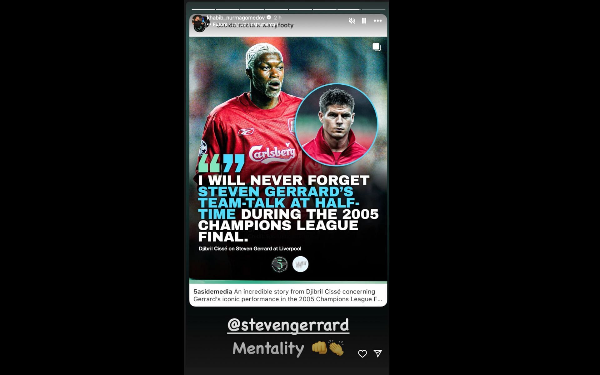 Screenshot of Khabib Nurmagomedov&#039;s reaction [Image Courtesy: @khabib_nurmagomedov on Instagram]