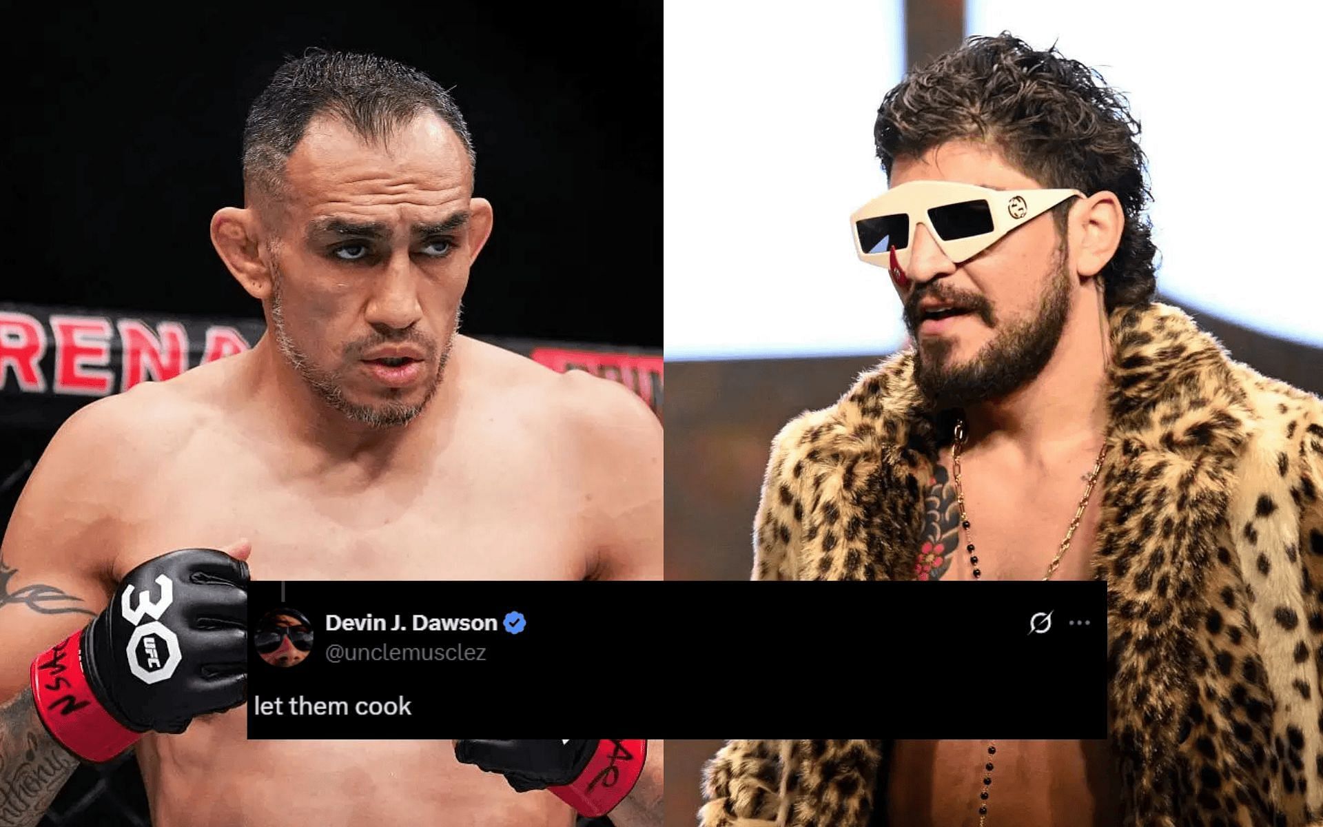 Fans react to Tony Ferguson (left) calling out Dillon Danis (right). [Images courtesy: Getty]