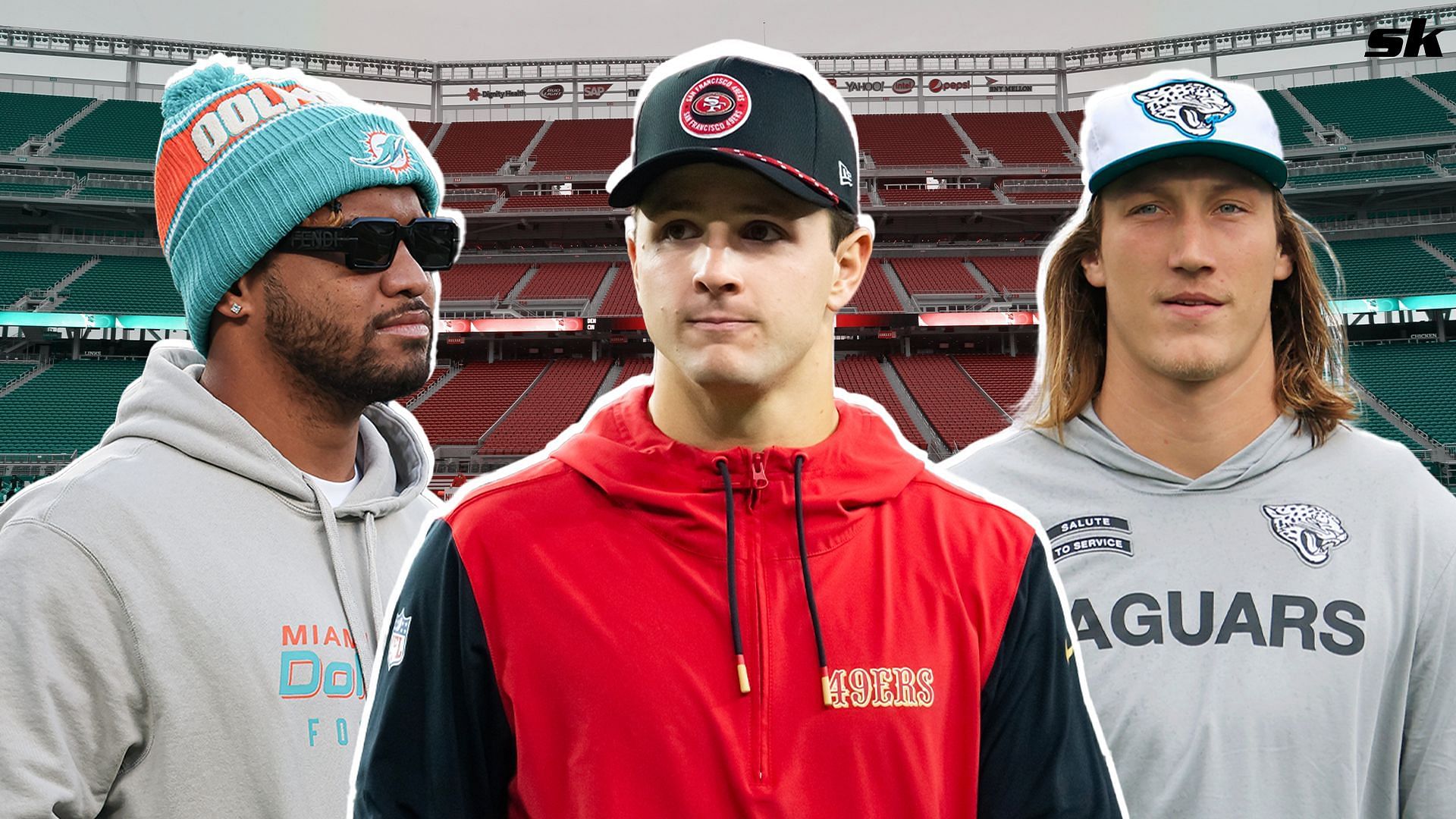 Tua x Trevor Lawrence x  Brock Purdy collage