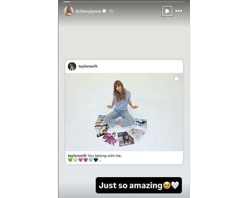 Patrick Mahomes' wife, Brittany, drops a three-word message over Taylor Swift reclaiming master recording rights. [Credits: IG/@brittanylynne]