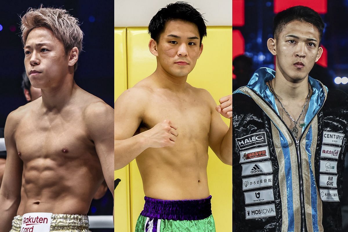 (From left to right) Takeru Segawa, Yuki Yoza, and Masaaki Noiri. [Photos from ONE Championship]
