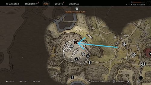 Fearghas' location (Image via Awaken Realms || YouTube/Wizard Worm)