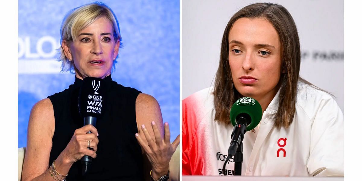 Chris Evert (L) and Iga Swiatek (R) (Image Source: Getty)