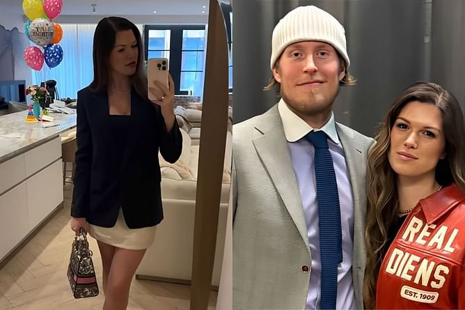 Patrik Laine’s fiancée Jordan turns heads in $6,748 business chic style at beau's birthday dinner