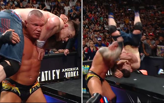 [WATCH] Randy Orton hits the AA on John Cena on the announce desk with incredible results