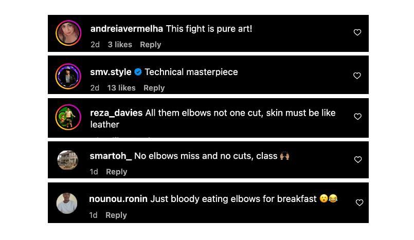 Screenshot of comments. [ONE Championship/Instagram]