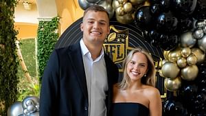 Mason Taylor's girlfriend Sage Warner sends 2-word message as Jets TE steps onto field for first rookie practice