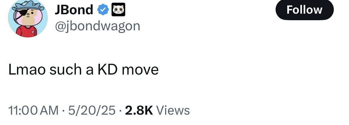A reply calls Fland&#039;s transfer to Florida a &quot;KD move&quot;