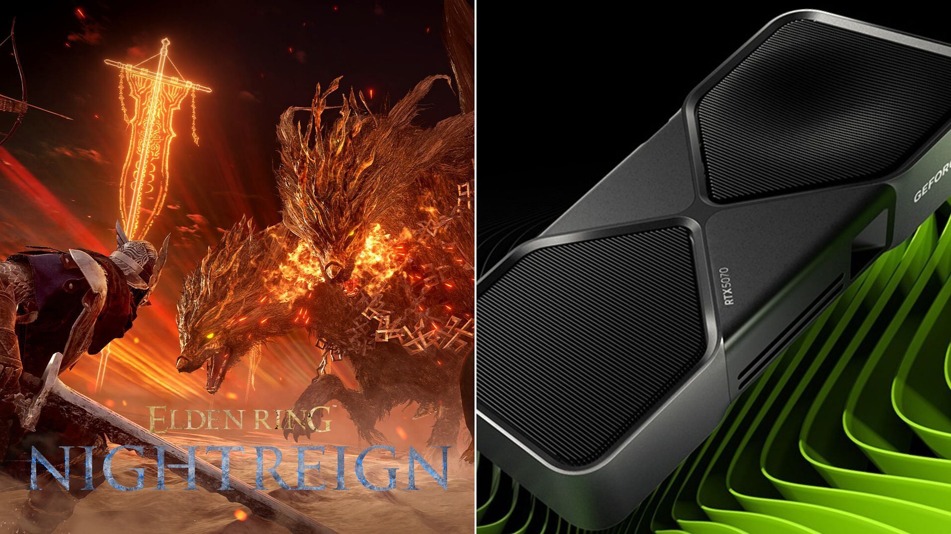 The Nvidia RTX 5070 and 5070 Ti can play Elden Ring comfortably at 1440p and 4K resolutions (Image via Nvidia and FromSoftware)