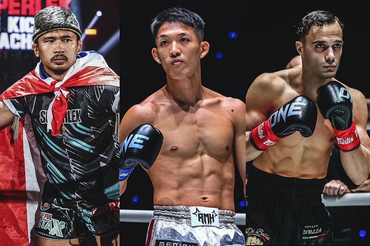 (From left to right) Superlek, Masaaki Noiri, Jonathan Di Bella [Photo via ONE Championship]