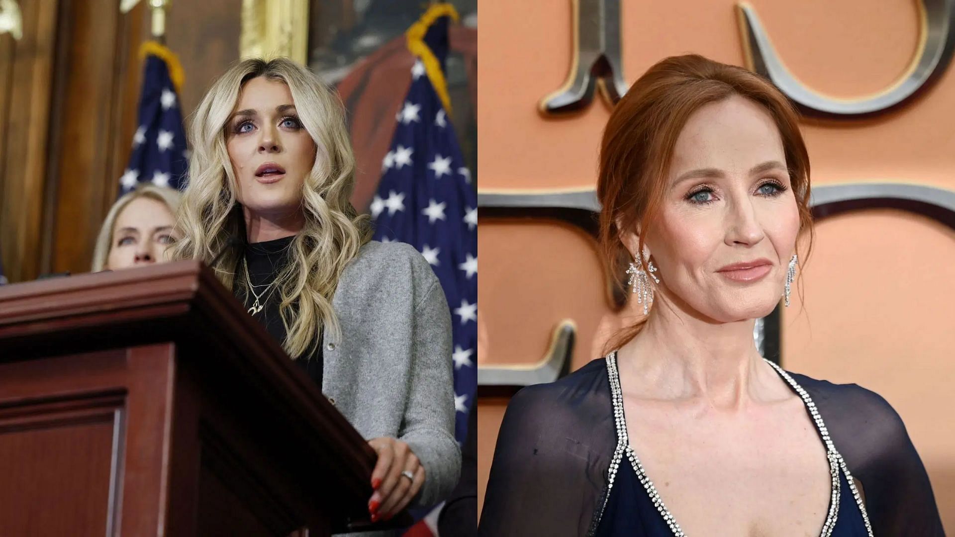 Riley Gaines [L] and J.K. Rowling [R] | Source: Getty Images