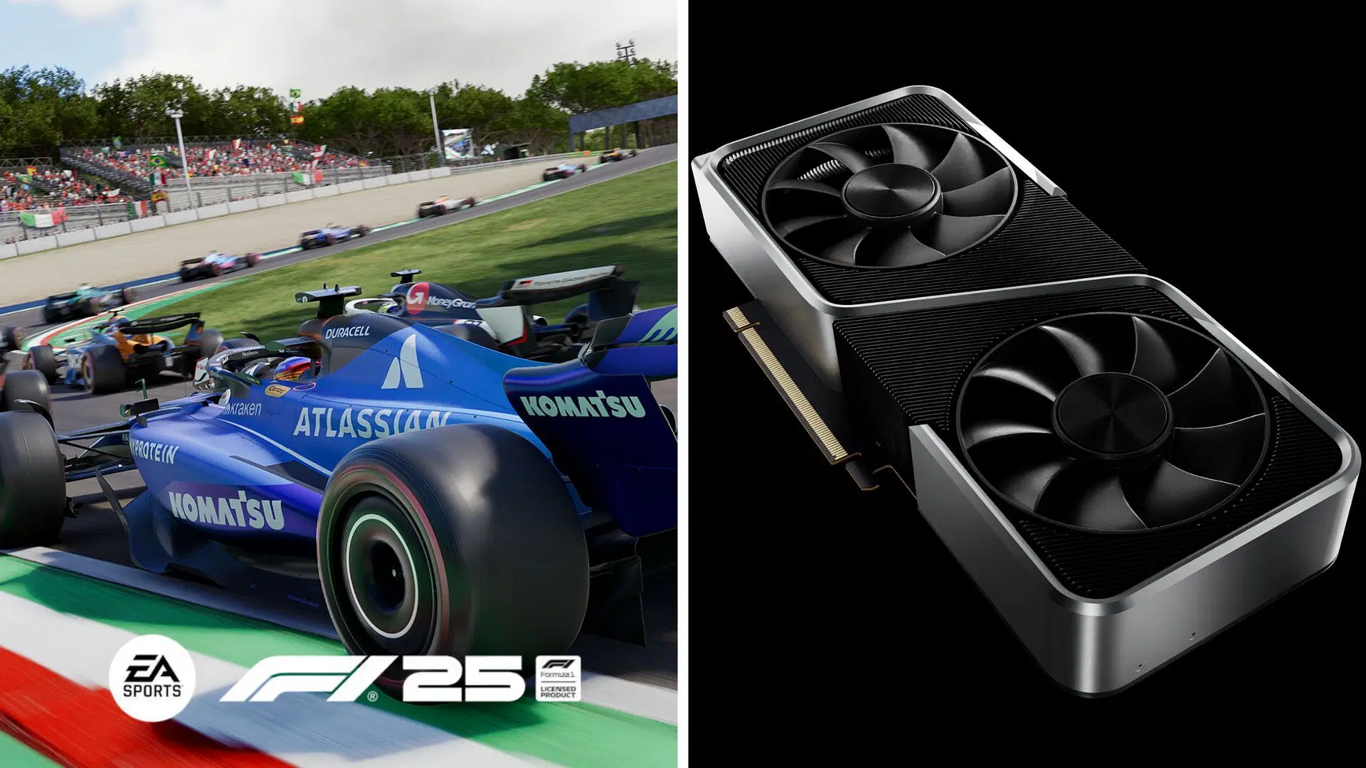 The RTX 3060 and 3060 Ti can handle F1 25 at 1080p (Image via Electronic Arts and Nvidia)