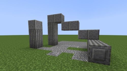 Granite pillars can look great as a building block in Minecraft (Image via Reddit/Basilt)