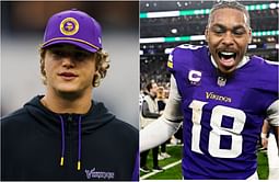 VIDEO: Vikings stars J.J. McCarthy and Justin Jefferson turn heads at Timberwolves-Warriors NBA playoffs game in Minnesota